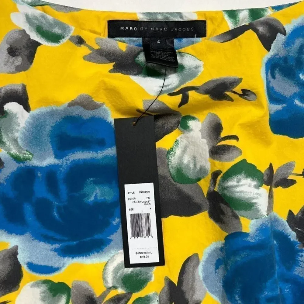Marc by Marc Jacobs Yellow Floral Rose Skirt SZ 4 NWT